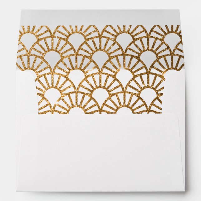 Enveloppe Gold Art Déco Faire-part de mariage Suit (Dos (Bas))