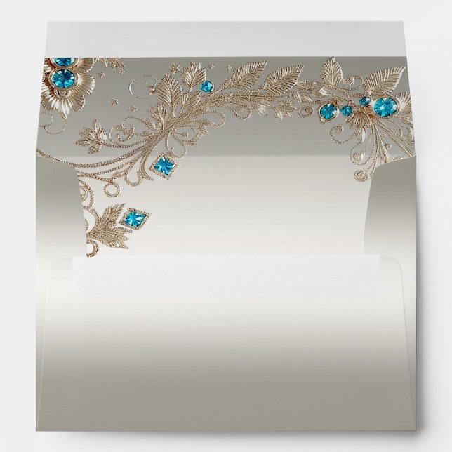 Enveloppe Gold Blue Stones (Dos (Bas))