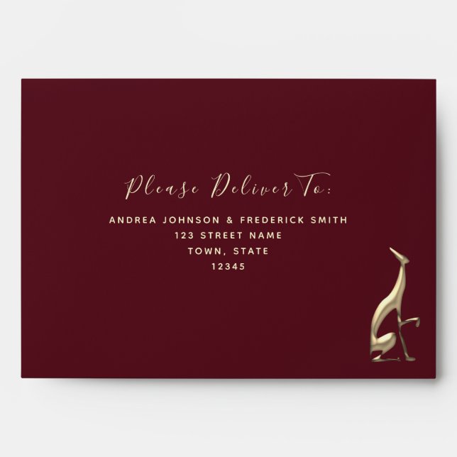 Enveloppe Gold Burgundy 5x7 (Devant)