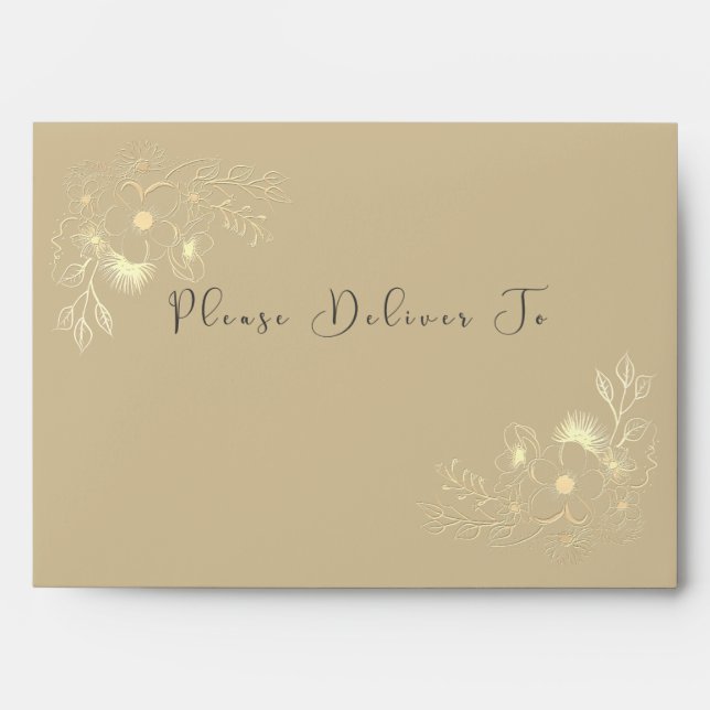 Enveloppe Gold Calligraphy 5x7 (Devant)