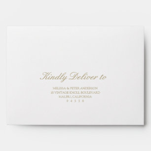 Enveloppe Gold Calligraphy Adresse de retour de courrier Mar