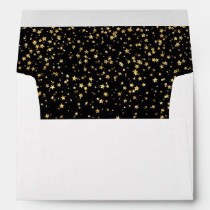 Enveloppe Gold Confetti sur l'invitation de Black Engagement