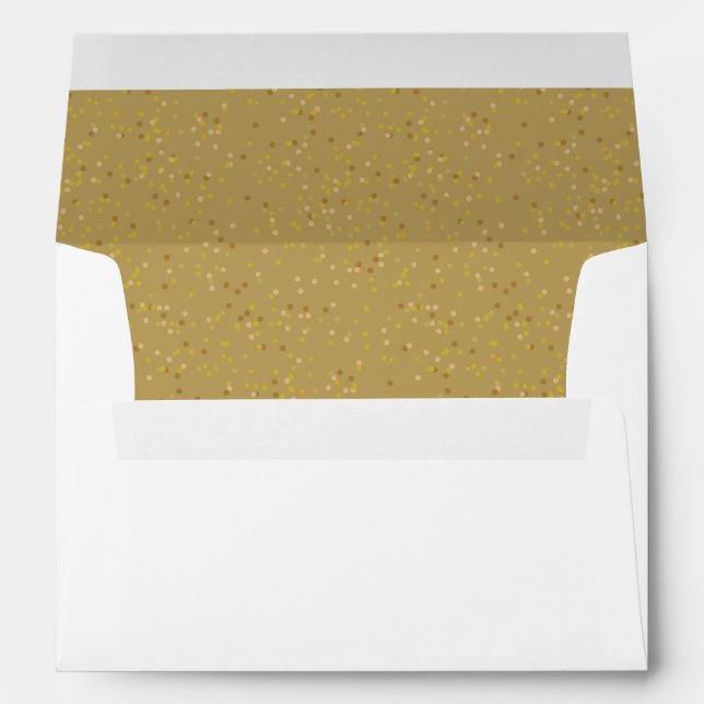Enveloppe Gold Dust Confetti Élégant Nom Chic Adresse (Dos (Bas))