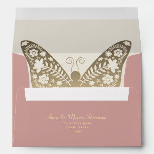 Enveloppe Gold Dusty Rose Mariage 5x7
