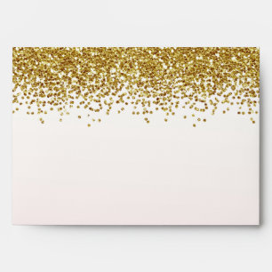 Enveloppe Gold Faux Parties scintillant Blush Pink Ombre