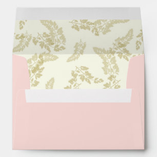 Enveloppe Gold Leaf Design Blush Pink et Ivoire