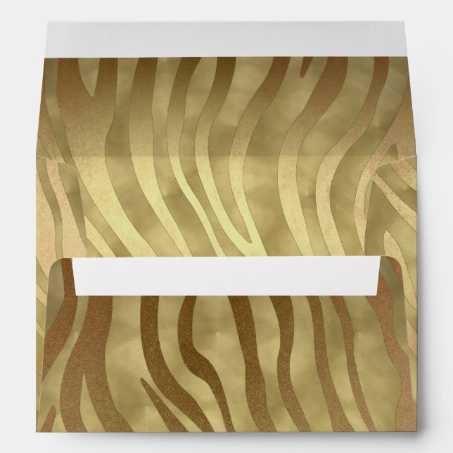 Enveloppe Gold Luxueux Zebra Jungle Safari Glam (Dos (Bas))