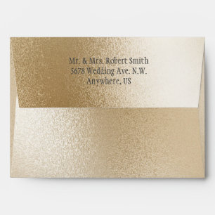 Enveloppe Gold Metallic Moderne Élégant Chic Mariage élé