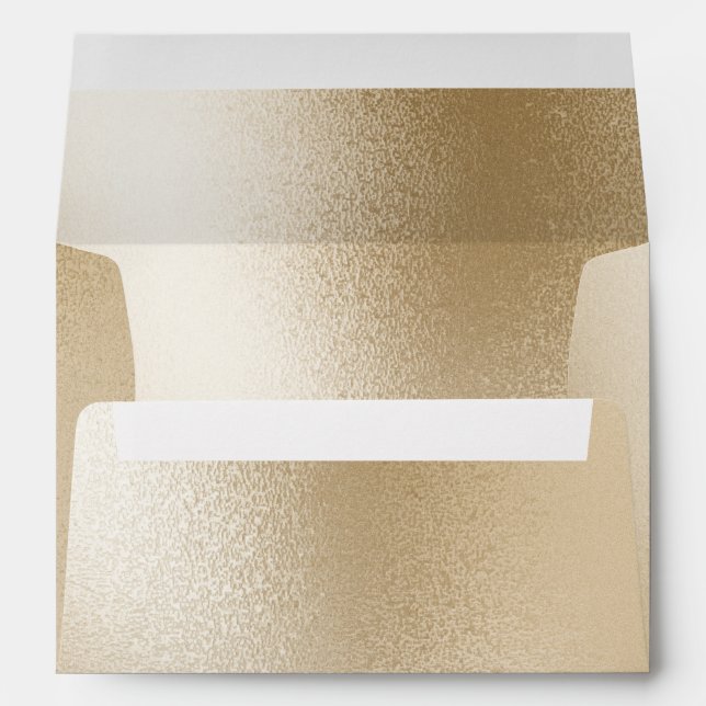 Enveloppe Gold Metallic Moderne Élégant Chic Mariage élégant (Dos (Bas))