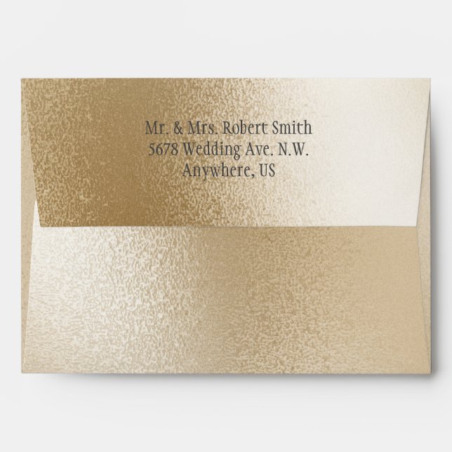 Enveloppe Gold Metallic Moderne Élégant Chic Mariage élégant (Dos (Haut rabat))