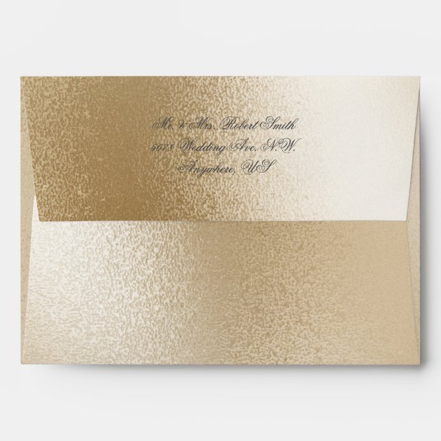 Enveloppe Gold Metallic Moderne Élégant Chic Mariage élégant (Dos (Haut rabat))