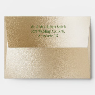 Enveloppe Gold Metallic Moderne Élégant Vert Mariage élégant