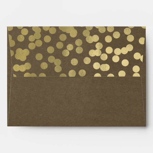 Enveloppe Gold Modern Chic Rustic Kraft Chic Mariage (Dos (Haut rabat))