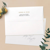 Gold personnalisé 5 x 7 Mariage Adresse de retour