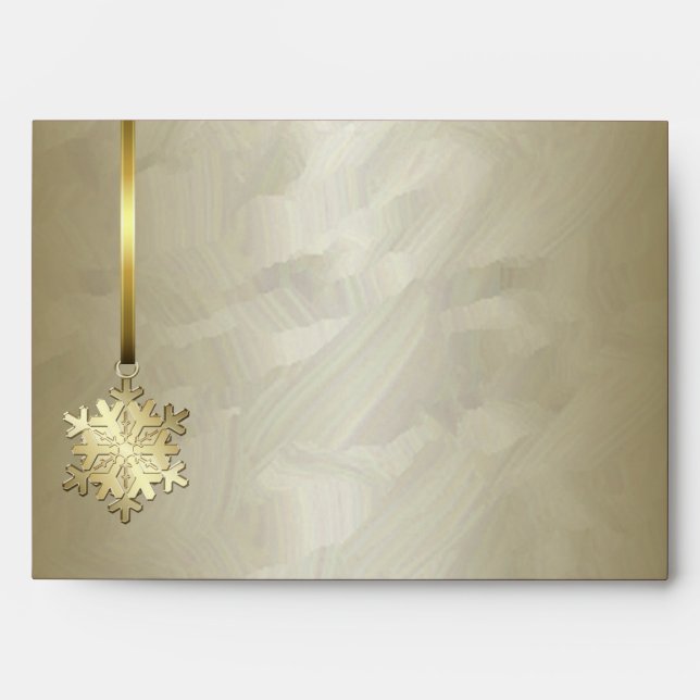 Enveloppe Gold Snowflake Holiday 5x7 (Devant)