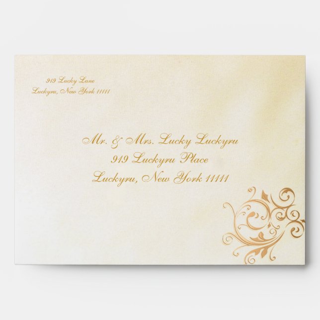 Enveloppe Gold Swirl (Devant)