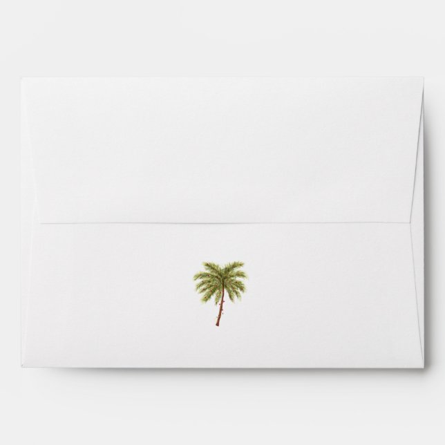 Enveloppe Golden Beaches Tropical Christmas Card (Dos (Haut rabat))