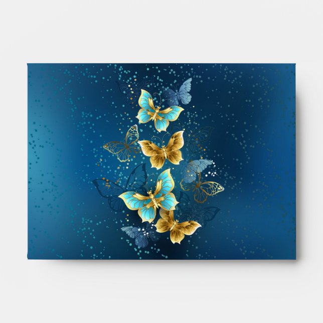 Enveloppe Golden butterflies (Devant)