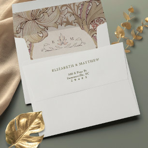 Enveloppe Golden Lily Mariage Musty Rose