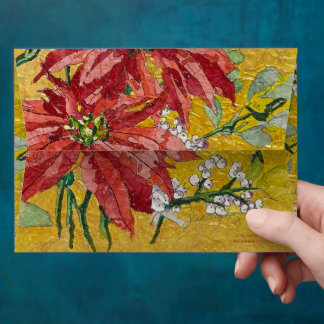 Enveloppe Golden Poinsettia | Fine Art Wraparound Christmas