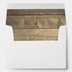 Enveloppe Golden Wood Rustic Barne Mariage