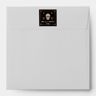 Enveloppe Gothique noir Dia de los Muertos Sugar Skull Fleur