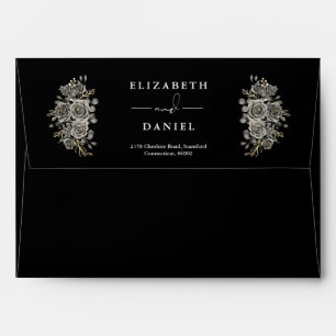 Enveloppe Gothique Noir Et Blanc Roses Lumières Retourner Ad