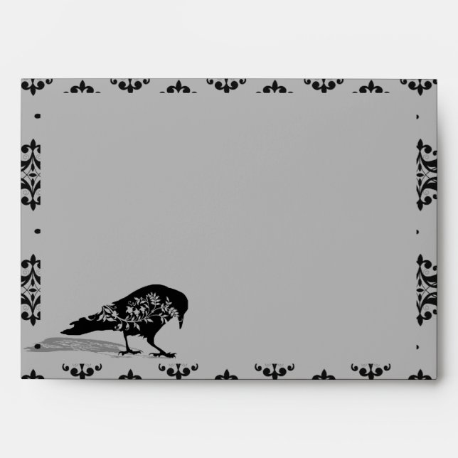 Enveloppe gothique noire de mariage de cadre de (Devant)