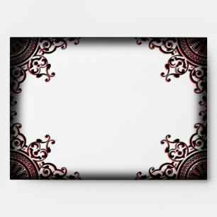 Enveloppe gothique noire et rouge de mariage de