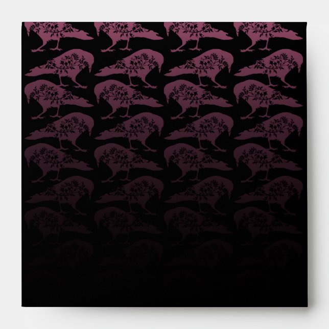 Enveloppe gothique pourpre de mariage de Raven (Devant)