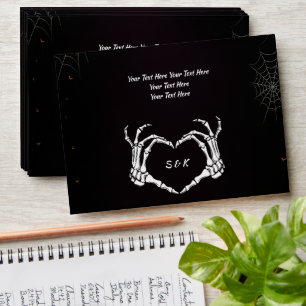 Enveloppe Gothique Romantique Squelette main Halloween Maria