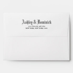 Enveloppe Gothique Simple Mariage Adresse de retour