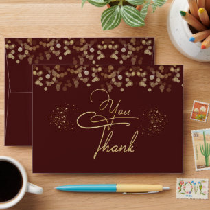 Enveloppe gracias con brillo y corazones al intérieur