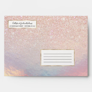 Enveloppe Gradient holographique de Rose Gold Glitter Irides