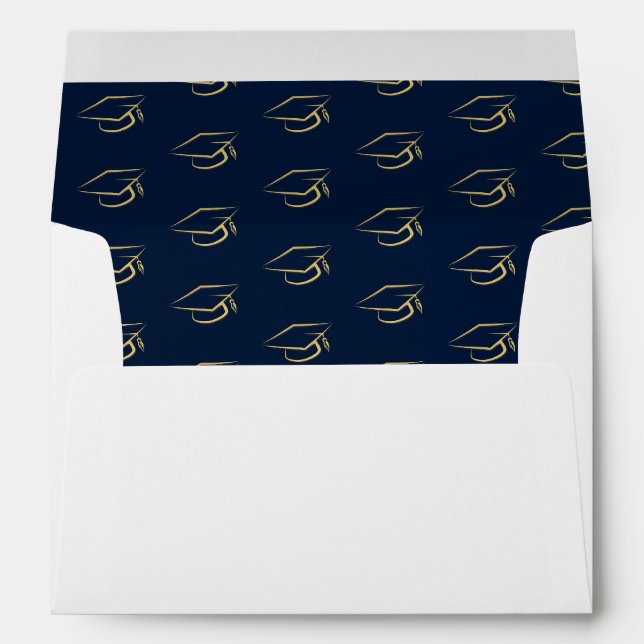 Enveloppe Graduation 2024 Casquette diplômé Motif élégant (Dos (Bas))