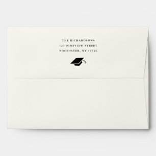 Enveloppe Graduation classique simple en noir et blanc