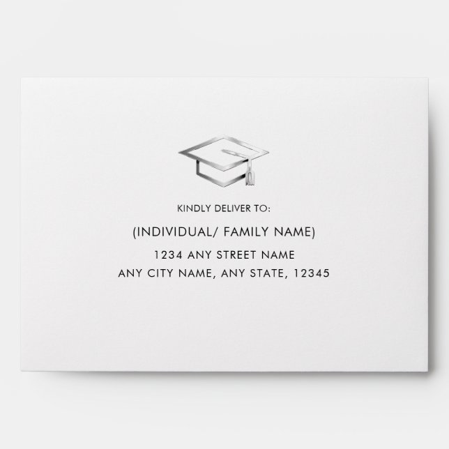 Enveloppe Graduation Invites Elegant Custom Address Envelope (Devant)