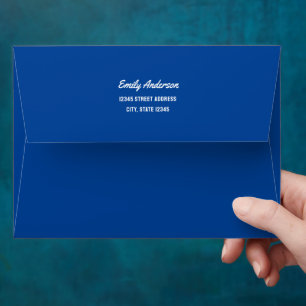 Enveloppe Graduation minimaliste simple de script bleu et bl