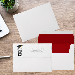 Enveloppe Graduation Moderne 2025 Retour traité sur mesure