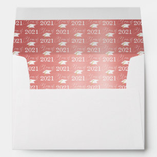Enveloppe Graduation Rose Gold Class of 2021 Motif Adresse