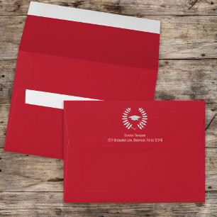 Enveloppe Graduation Simple Classic Lauréat Cardinal Rouge