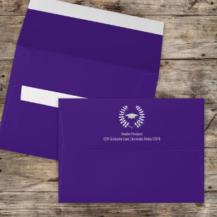 Enveloppe Graduation Simple Classic Laureate Purple