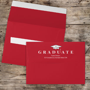 Enveloppe Graduation Simple Classique Moderne Cardinal Rouge