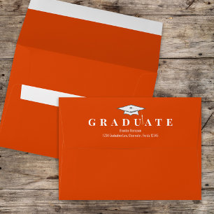 Enveloppe Graduation Simple Classique Moderne Orange