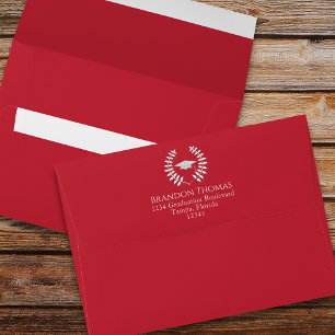 Enveloppe Graduation Simple Moderne Classique Cardinal Rouge