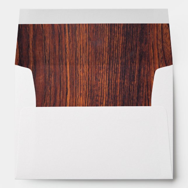 Enveloppe Graine de bois foncé en acajou | motif en bois bru (Dos (Bas))