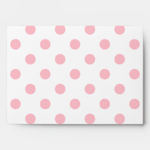 Enveloppe Grand pois - rose sur le blanc