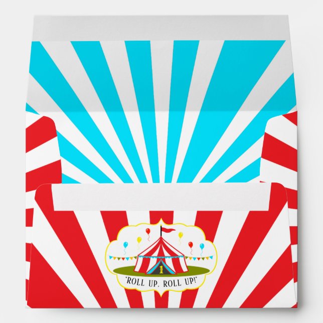 Enveloppe Grand Top Carnaval de cirque 1er Anniversaire Enve (Dos (Bas))