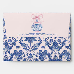 Enveloppe Grandmillennial Rose & Blue Damas