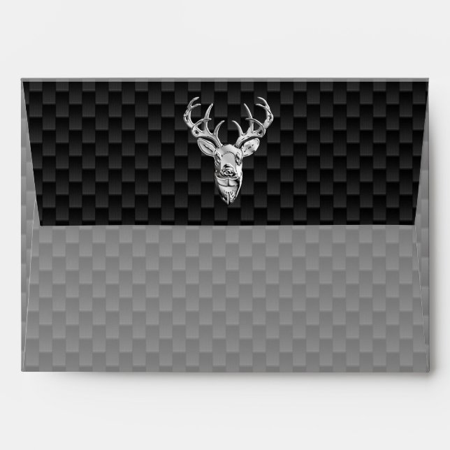 Enveloppe Graphique de cerfs d'argent sur l'impression en fi (Dos (Haut rabat))